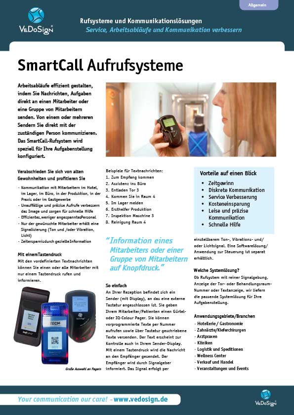 Broschüre SmartCall Rufsystem pdf