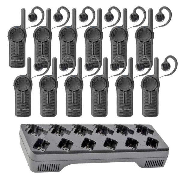 12er Set Motorola CLR 446 Mit Ohrhörern Und Multiladegerät