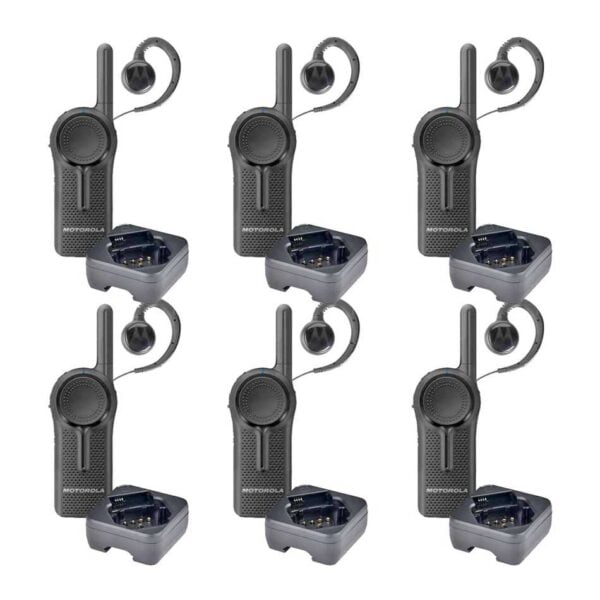 6er Set Motorola CLR 446 PLUS UHF Mit Ohrhörern Und Ladegeräten