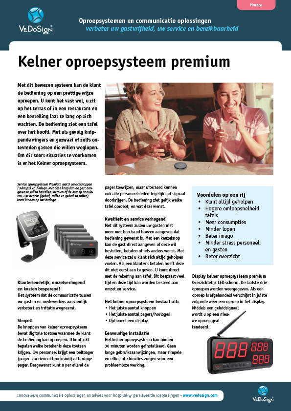 Brochure Kelner Oproepsysteem Premium