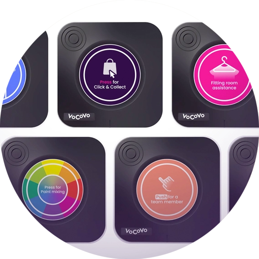 VoCoVo Call Points – Serviceknöpfe zur direkten Mitarbeiterassistenz im Geschäft