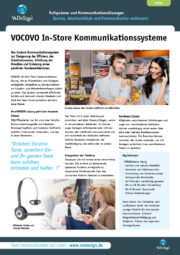 Flyer VOCOVO Instore Kommunikation Drahtloses Headset