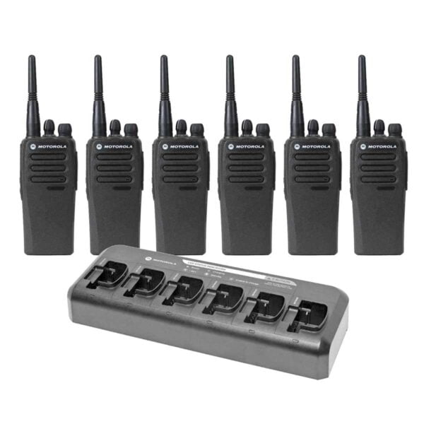 Set Mit 6 Digitalen Handfunkgeräten Motorola DP1400 UHF Mit Multiladegerät