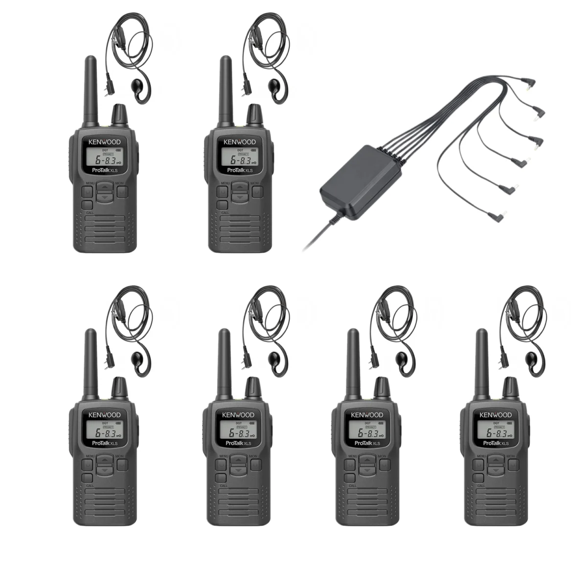 Set Mit SECHS Kenwood PKT 300 Funkgerät Kompakt Lizenzfrei Mit C Ohrhörer K1