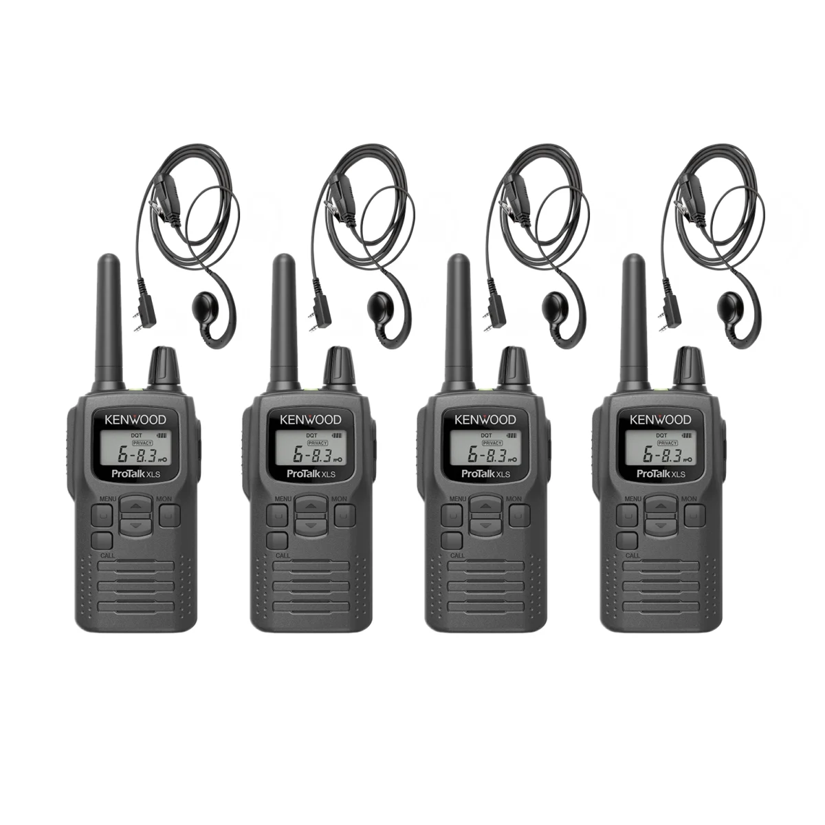 Set Mit VIER Kenwood PKT 300 Funkgeräte Kompakt Lizenzfrei Mit C Ohrhörer K1