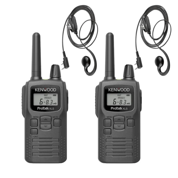 Set Mit ZWEI Kenwood PKT 300 Funkgerät Kompakt Lizenzfrei Mit C Ohrhörer K1 Und Lader